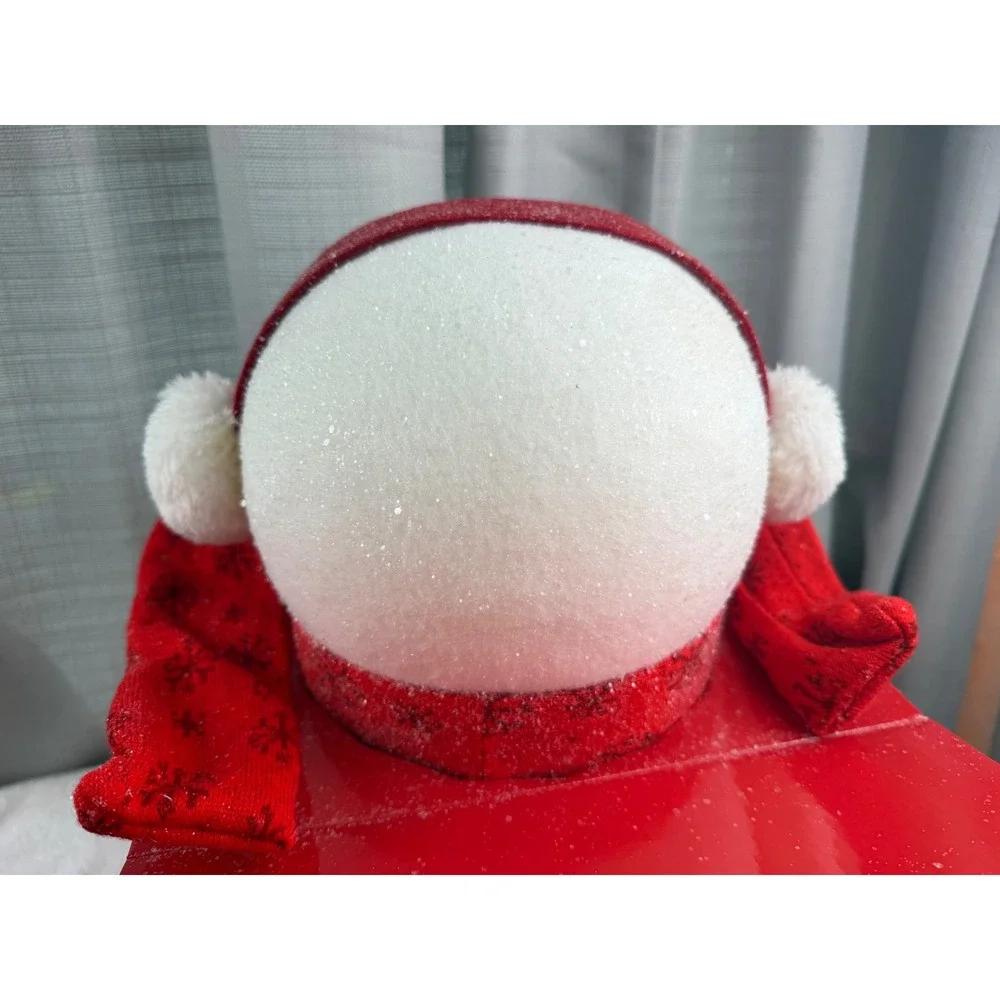 Belk Home Accents Snowlady Head Tree Topper Red Scarf Earmuffs 8.5in open box